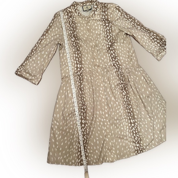 TUCKERNUCK Antelope Royal Shirt Dress Animal Print Size XXS/00 Button Front - Picture 11 of 12